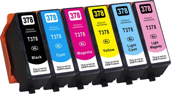 Geschikt voor Epson 378 / 378XL inktcartridges - Multipack 6 Kleuren -  Geschikt voor... | bol