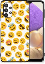 Telefoon Hoesje Super als Cadeautjes voor Meisjes Geschikt voor Samsung Galaxy A32 5G Backcover Soft Siliconen Hoesje met Zwarte rand Emoji