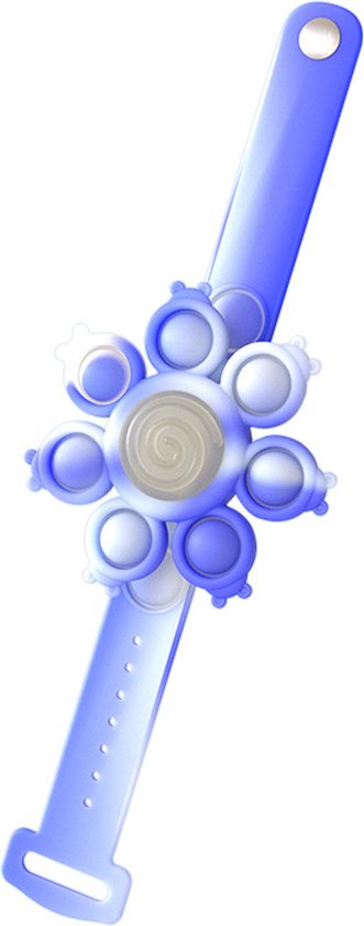 Pop it - Nieuw Spinning Light Popping Bracelet  - Armband met een licht in het donker - Push sensory toy - Top blauw met wit - Multi kleur -Pop it - Fidget toys - van TikTok -cadeautip
