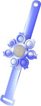 Pop it - Nieuw Spinning Light Popping Bracelet  - Armband met een licht in het donker - Push sensory toy - Top blauw met wit - Multi kleur -Pop it - Fidget toys - van TikTok -cadeautip