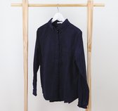 Donkerblauwe rib blouse