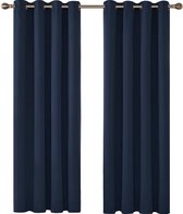Verduisteringsgordijn met Ringen, Gordijn Warmte-isolerend voor Woonkamer Keuken Slaapkamer Marineblauw met Ringen, 117x183 cm (B x H), 2 stuks