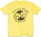 The Rolling Stones Heren Tshirt -S- Tumbling Dice Geel