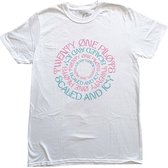 Twenty One Pilots - Circular Heren T-shirt - M - Wit
