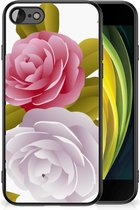 GSM Hoesje iPhone 7/8/SE 2020/2022 Silicone Back Case met Zwarte rand Roses