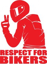 Respect for bikers sticker - Auto stickers - Auto accessories - Stickers volwassenen - 11 x 15 cm Rood