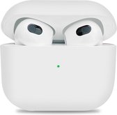 Apple AirPods 3 - Siliconen Case Cover - Hoesje Geschikt voor AirPods 3 - Kleur Wit