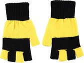 Vingerloze handschoenen | Handschoenen carnaval | handschoenen carnaval zwart/geel | one size | Vingerloze handschoenen dames | Vingerloze handschoenen heren | fingerless gloves |