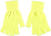 Apollo - Vingerloze handschoenen - Handschoenen carnaval - handschoenen carnaval geel - one size - Vingerloze handschoenen uniseks - fingerless gloves