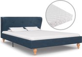 Decoways - Bed met matras stof blauw 120x200 cm