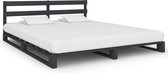 Decoways - Bedframe pallet massief grenenhout grijs 200x200 cm