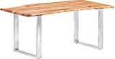 Decoways - Eetkamertafel met natuurlijke randen 3,8 cm 200 cm acaciahout