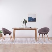 Decoways - Eetkamerstoelen 2 stuks stof taupe