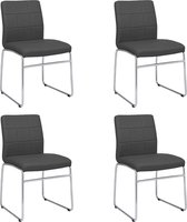 Decoways - Eetkamerstoelen 4 st kunstleer grijs
