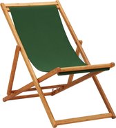 Decoways - Strandstoel inklapbaar eucalyptushout en stof groen
