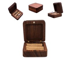 Ringdoos - Huwelijk - Aanzoek - Sieradendoos - Bruiloft - Oorbellen doosje - Luxe Ringdoosje - Ring Box
