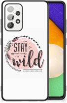 Siliconen Back Cover Geschikt voor Geschikt voor Samsung Galaxy A52 | A52s (5G/4G) Telefoon Hoesje met Zwarte rand Boho Stay Wild