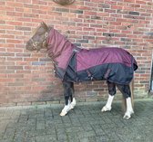 QHP Winterdeken turnout met hals 300gr 70/100 cm Bordeaux