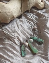 Handgemaakte dubbel armband van edelsteen, sieraden van Amethist en Chinese Turquoise 2st
