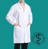 Jouw medische shop - laboratoriumjas - Unisex - labjas - maat S - doktersjas - witte jas - polyester - katoen - lab
