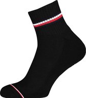 Tommy Hilfiger Iconic Quarter Socks (2-pack) - heren sneaker sportsokken katoen - zwart -  Maat: 39-42