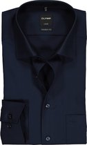OLYMP Luxor modern fit overhemd - donkerblauw - Strijkvrij - Boordmaat: 45