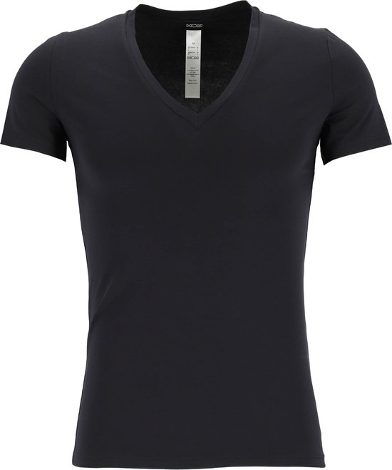 HOM Supreme Cotton tee-shirt (1-pack) - heren T-shirt V-hals - zwart -  Maat:
