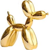 BaykaDecor - Luxe Ballonhond Metallic Beeld - Pop Art Jeff Koons Parodie - Electroplated Balloon Dog - Kunst Cadeau - Goud - 17 cm