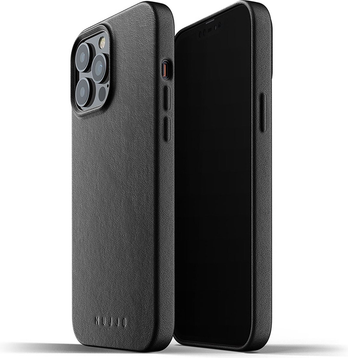 Mujjo - Full Leather Case iPhone 13 Pro Max Hoesje - zwart