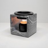 Vierkante geurbrander ()) betonlook /waxbrander - waxmelts/aromabrander/oliebrander-woonaccessoire - geurb