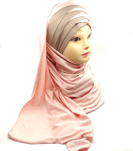 Elagante Roze hoofddoek, Mooie hijab.