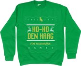 Kersttrui Dames en Heren - Ho Ho Den Haag - Foute Kersttrui - Christmas Sweater - Groen - S