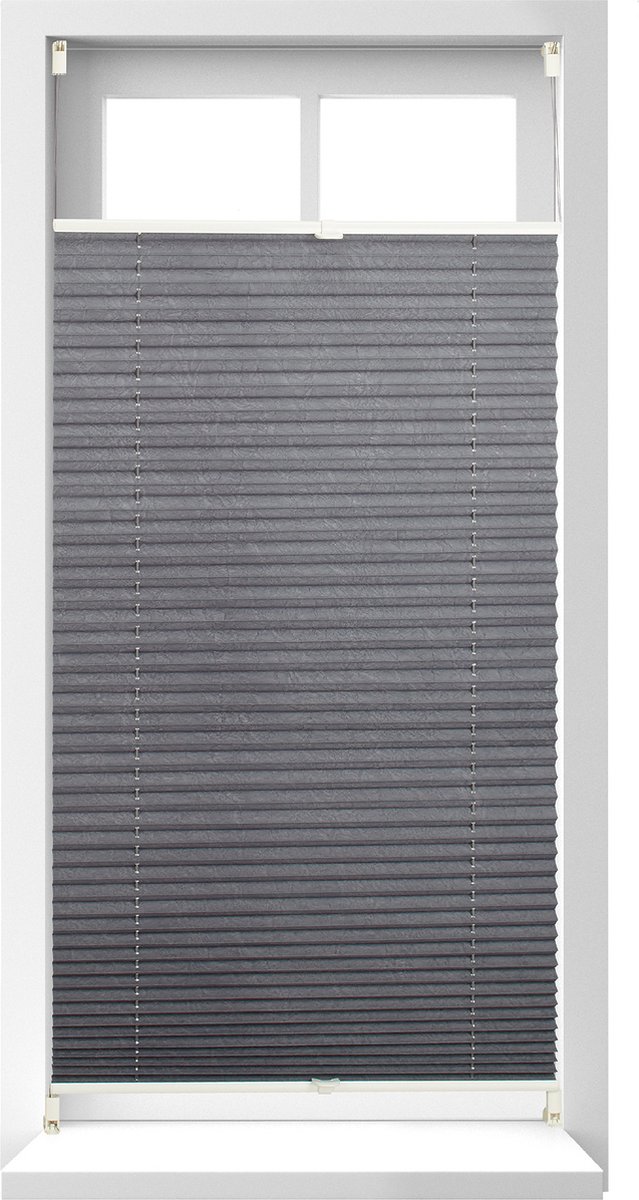Relaxdays 1x plissegordijn grijs - 60x130 cm - plisséjaloezie - klemsteun- raambekleding