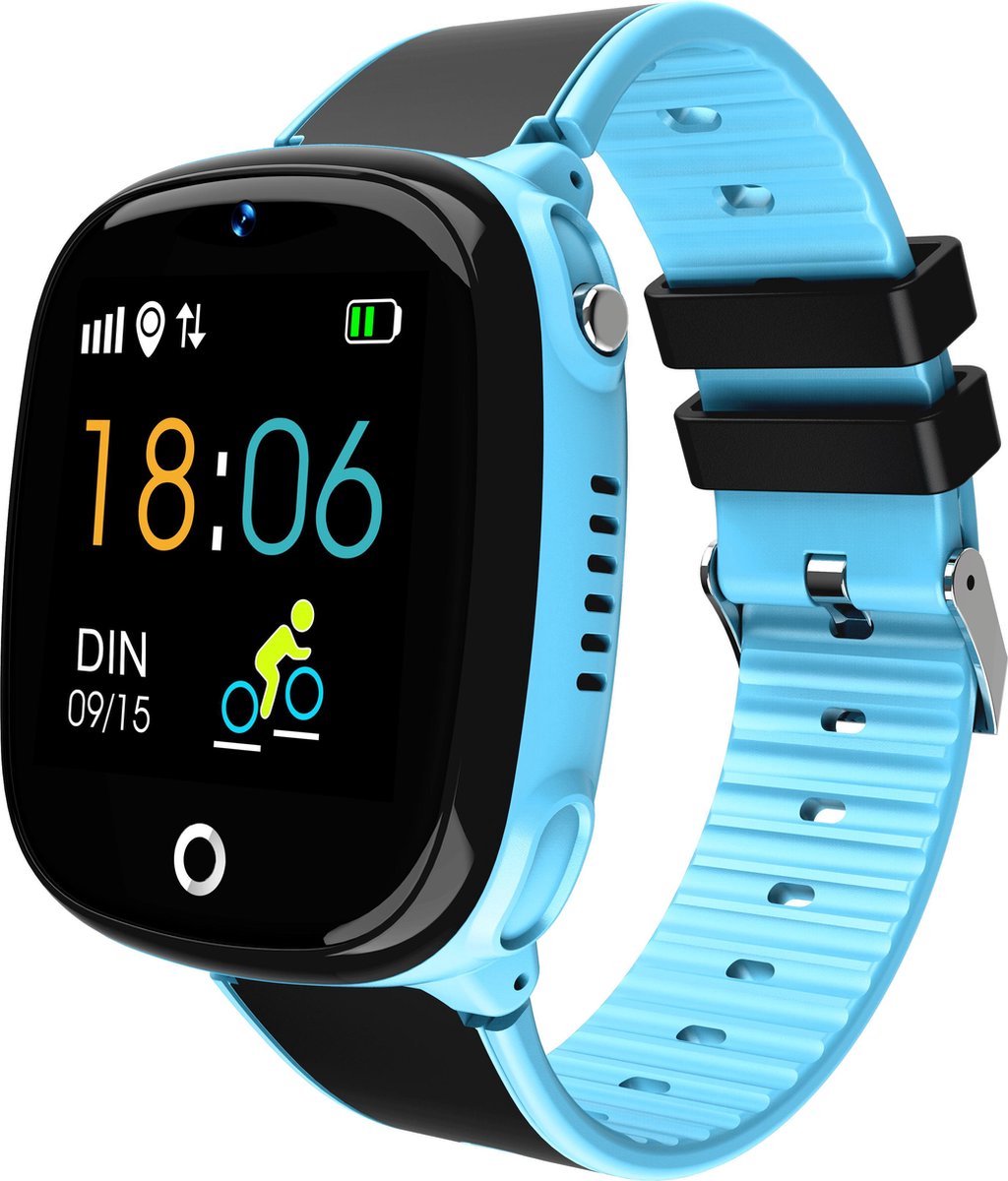 Smartwatch Kinderen - GPS Horloge voor Kids - Met Tracker Kind - Kinderhorloge - jongen / meisje - Waterbestendig - HD Camera - Inclusief Simkaart - Blauw