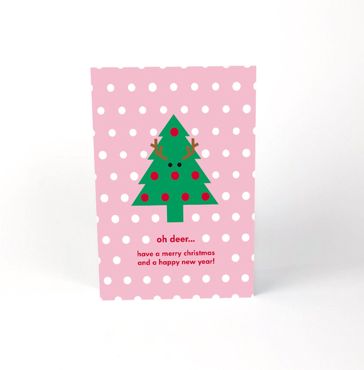 30 Roze Kerstkaarten + witte enveloppen