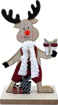 Kerstdecoratie grote eland 23cm figuren decoratie binnen kerst kerstdecoratie (Xmas 4)