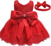 jurkje meisjes baby luxe rood kerst