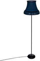 Donkerblauwe lampenkap vloerlamp H 155 cm