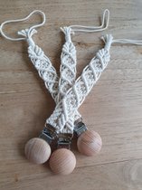 Macramé speenkoord - Wit - Gevlochten speenhanger - Boho Speen ketting - Speenkoorden Katoen - Kraamcadeau