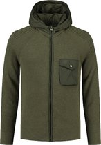 Dstrezzed - Vest Hooded Donkergroen - Heren - Maat L - Slim-fit