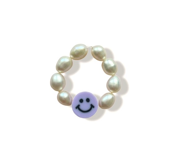 Bijoux Bukuri - Bague Smiley perle d'eau douce - bague perle d'eau douce. Taille 16