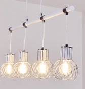 Belanian.nl -  Modern, Scandinavisch, tijdloos  hanglamp chroom, wit, 4-lichtbronnen,Scandinavisch Boho-stijl  E27 fitting  hanglamp, Eetkamer hanglamp,keuken hanglamp, woonkamer h