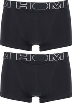 HOM HO1 boxer briefs (2-pack) - heren boxer kort met horizontale gulp - zwart -  Maat: XL