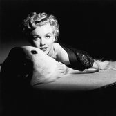 Dibond - Filmsterren / Retro - Marylin Monroe in wit / grijs / zwart - 80 x 80 cm.