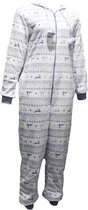 Cocodream dames onesie fleece | MAAT S | Rendier | ivoor/grijs