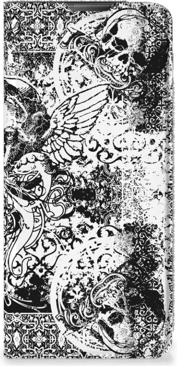 Mobiel BookCase Motorola Moto E20 Skulls Angel