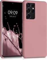 kwmobile telefoonhoesje voor Samsung Galaxy S21 Ultra - Hoesje met siliconen coating - Smartphone case in winter roze