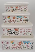 Frico conteneurs frais - cuisine - conteneurs de stockage - design 'vélo'- lot de 4