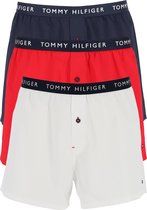 Tommy Hilfiger wijde boxershorts (3-pack) - katoenen shorts - rood - wit en blauw -  Maat: XXL