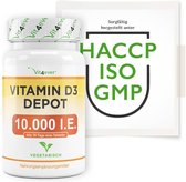Vitamine D3, 10.000 IE / 250 mcg | 365 tabletten | Hoge Dosis | Vegetarisch | Hoge Zuiverheid | 10 Dagelijkse Dosis 1000 I.E. per Dag   | Vit4ever